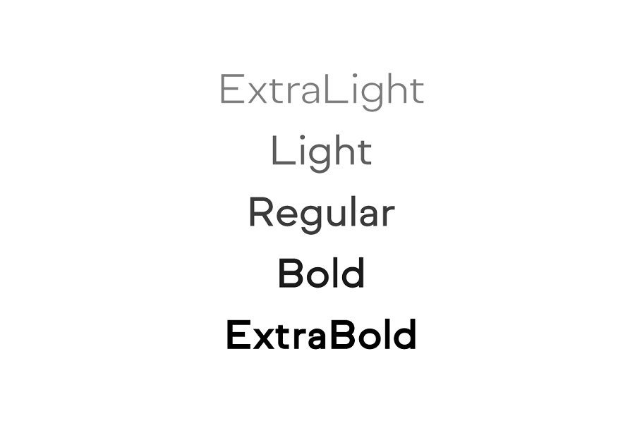 Przykład czcionki Normal Extra Light